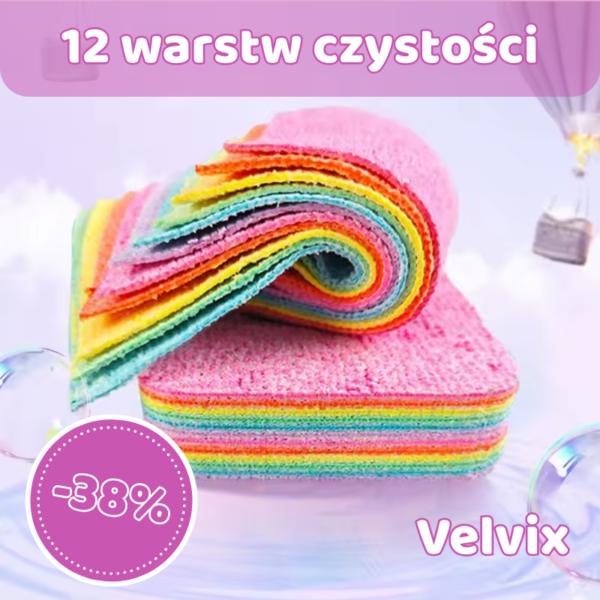 Velvix - Zestaw Tęczowych Gąbek Warstwowych
