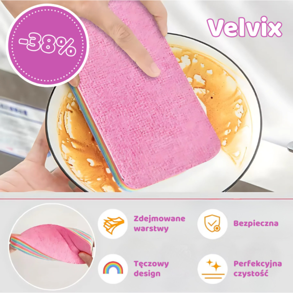 Velvix - Zestaw Tęczowych Gąbek Warstwowych - obrazek 2